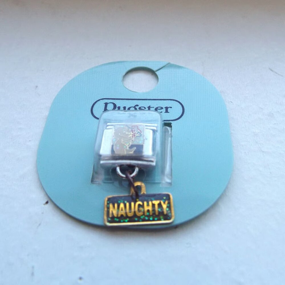 Pugster Naughty dangle enamel 9mm stainless steel Italian charm bracelet link
